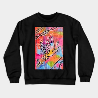 Multi Media Painted Dove Crewneck Sweatshirt